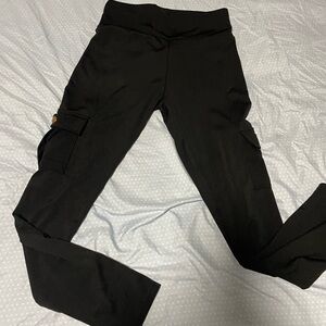 SHEIN Black Cargo Pocket Leggings